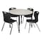 Regency Tables > Height Adjustable > Round Table & Chair Sets, 48 W, 48 L, 23-34 H, Maple TB48RNDPLAPBK40BK - alternate 1